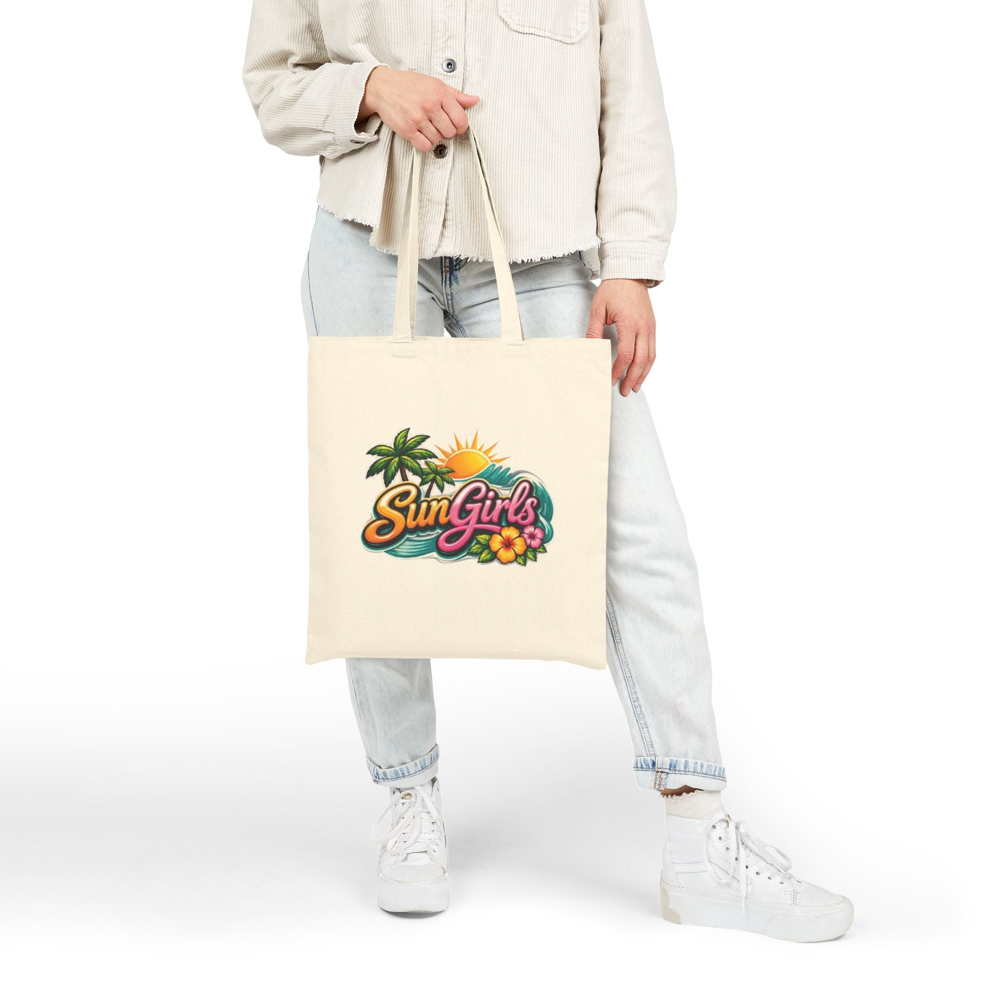 Cotton Canvas Tote Bag- Sun Girls