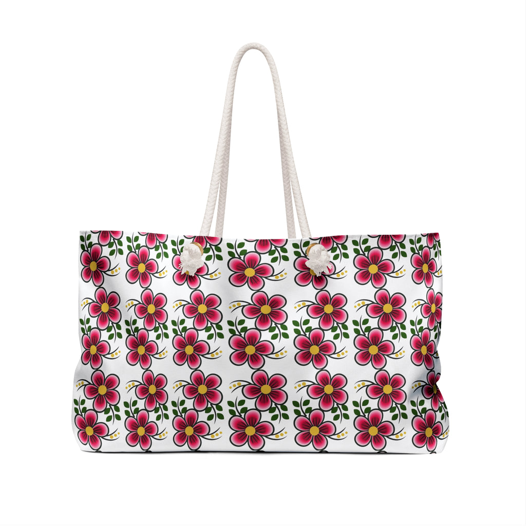 Pink Floral Weekender Bag — Large Patterned Travel Tote