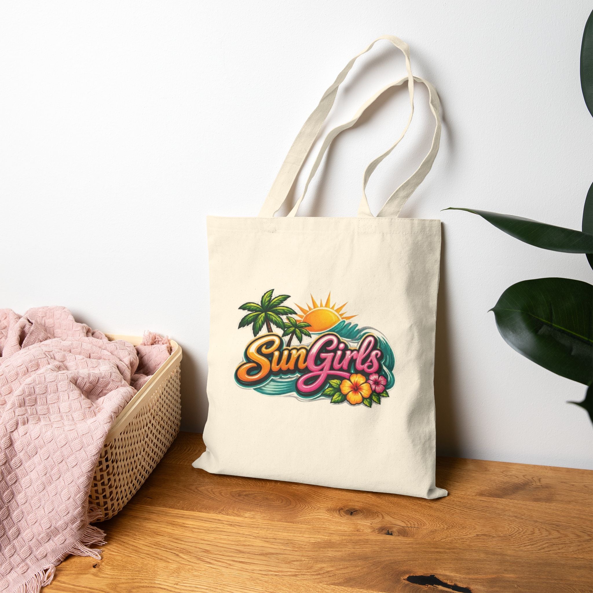 Cotton Canvas Tote Bag- Sun Girls