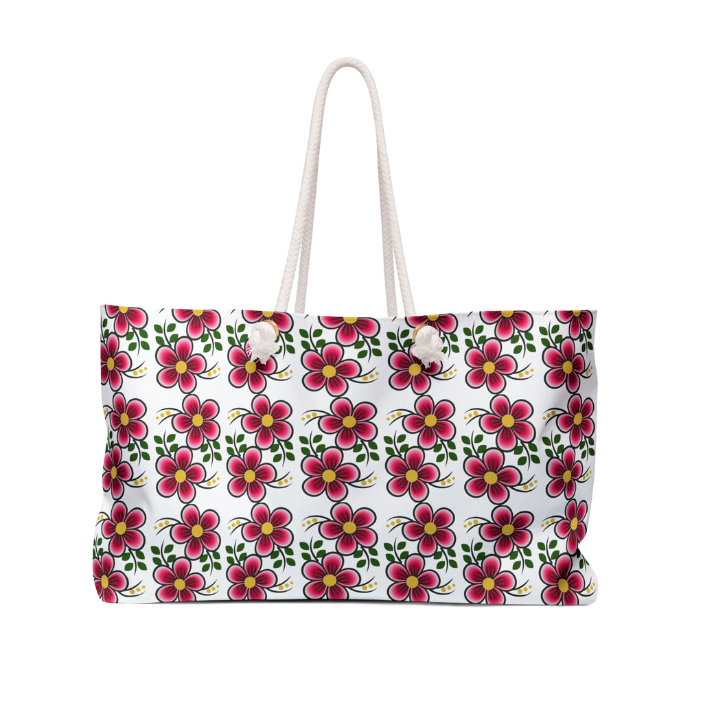 Pink Floral Weekender Bag — Large Patterned Travel Tote