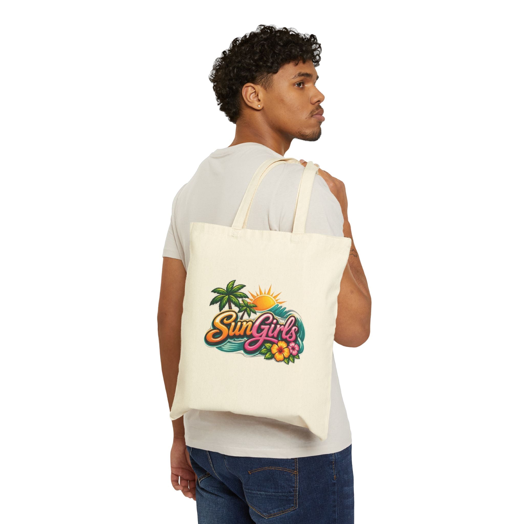 Cotton Canvas Tote Bag- Sun Girls