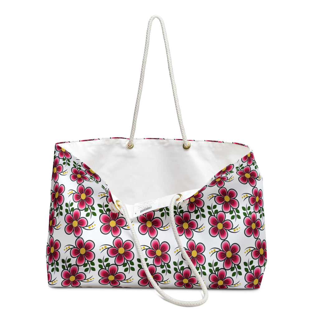 Pink Floral Weekender Bag — Large Patterned Travel Tote
