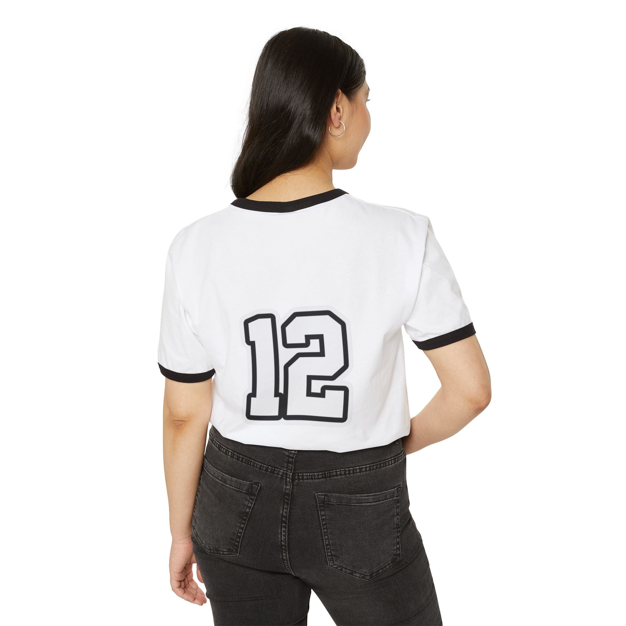 Mini Ringer T-Shirt with Back Number 12 — Cute Matching Family Tee
